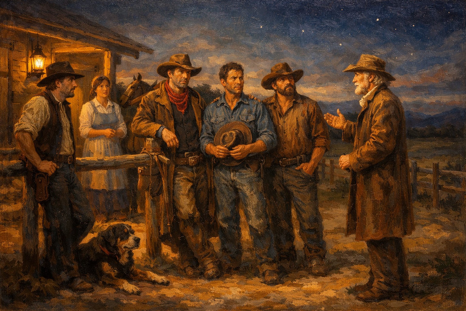 A farmer neighbor has been kicked by his mule.