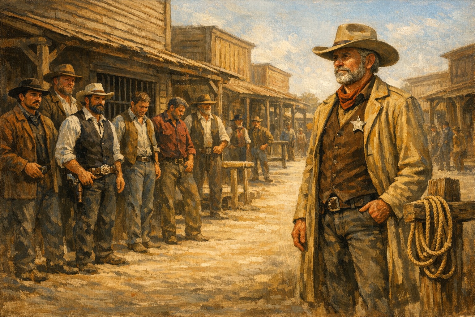 Sheriff Tex Saves Innocent Handsk Locks the Gate Tight